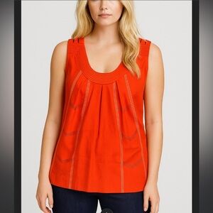Rare Laura moffatt red Anthropologie blouse boho XS $148 y2k  art deco summer